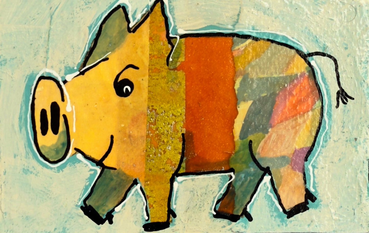 Collage Pig - Rowan