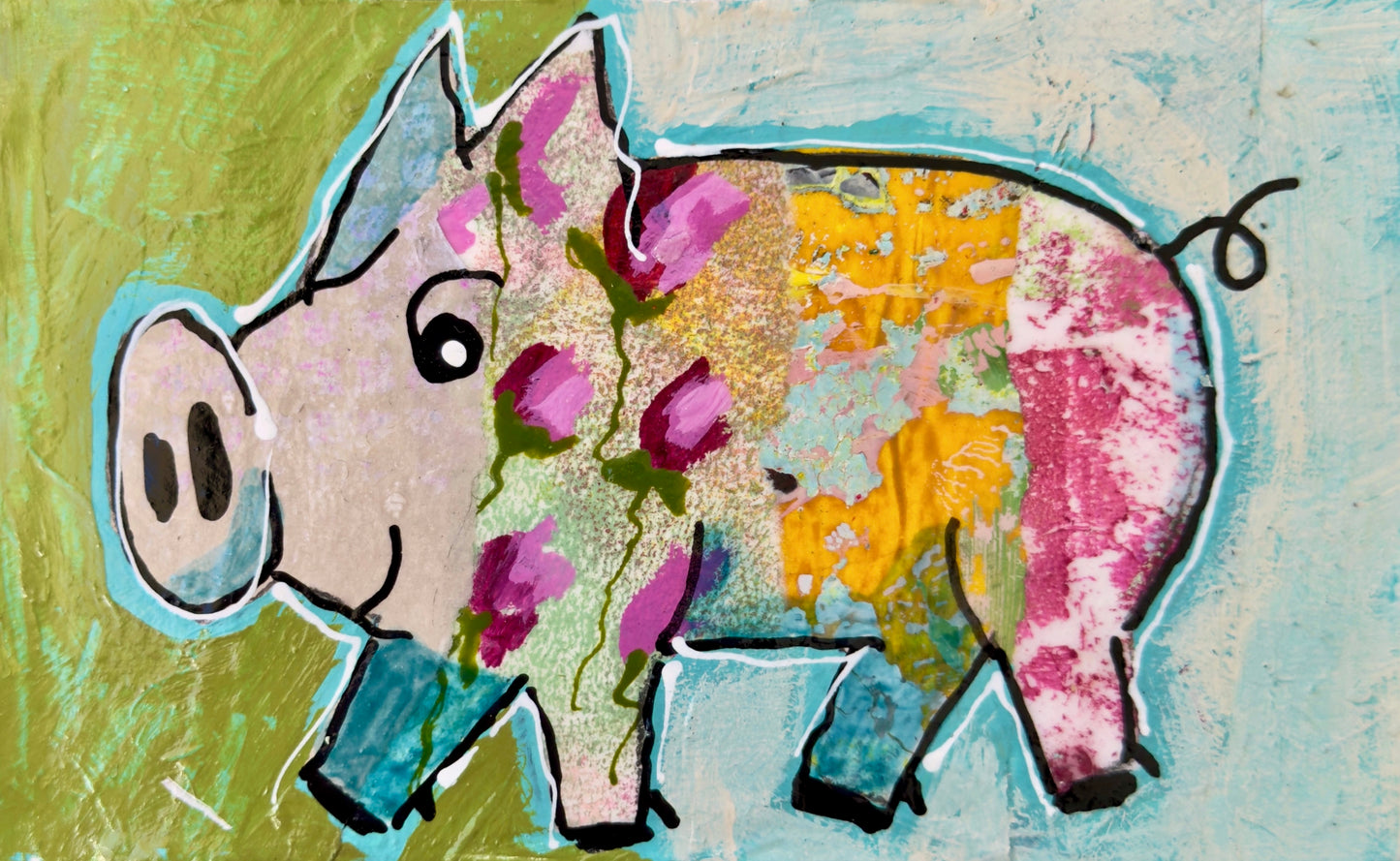 Collage Pig - Belle