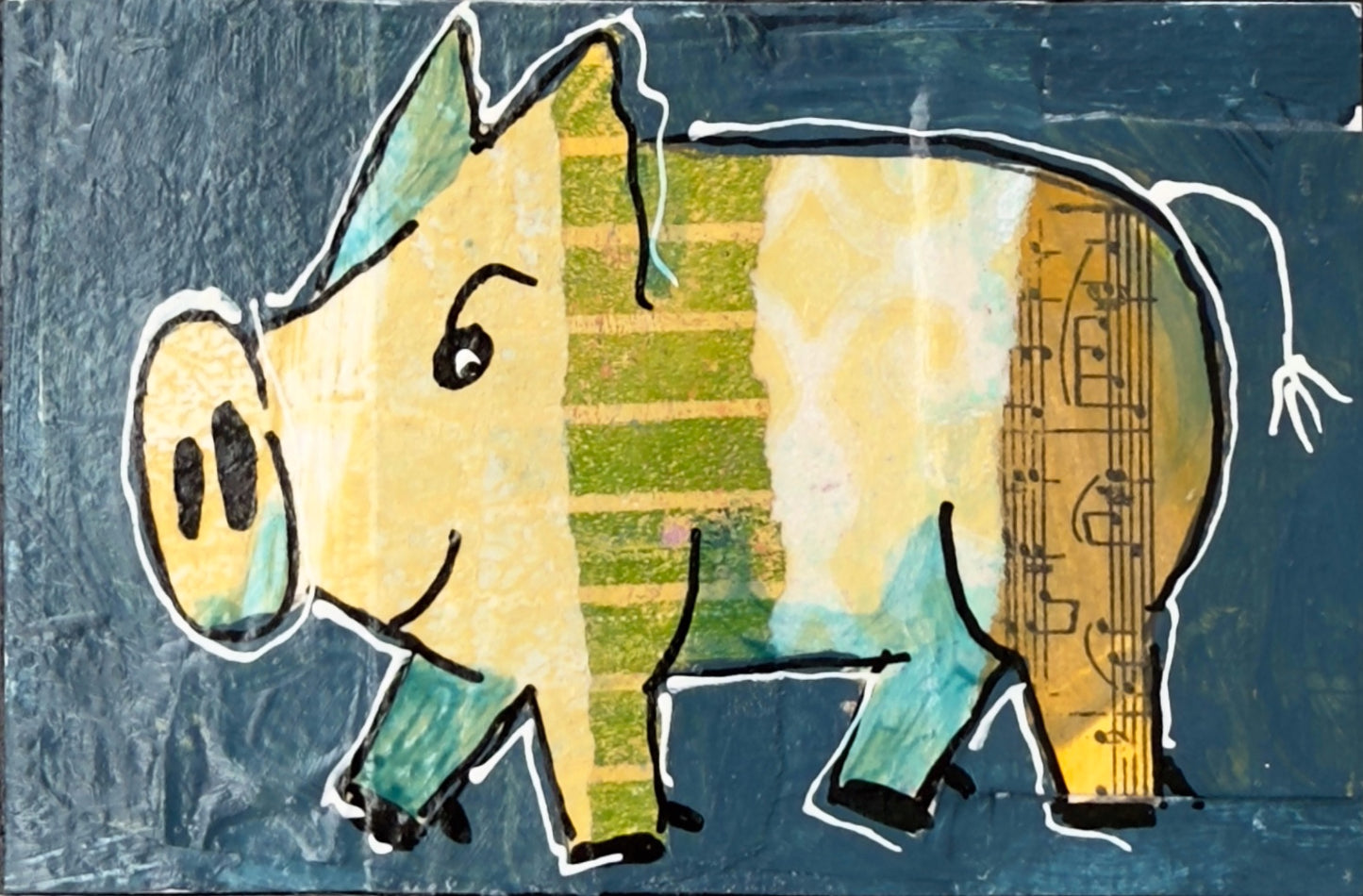 Collage Pig - Rudy