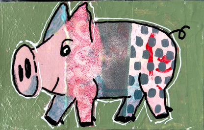 Collage Pig - Pearl