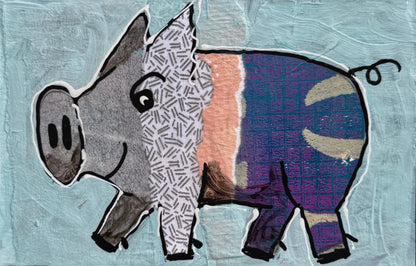 Collage Pig - Bruce