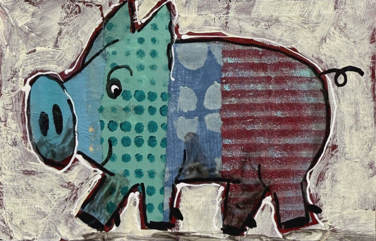 Collage Pig - Elmer