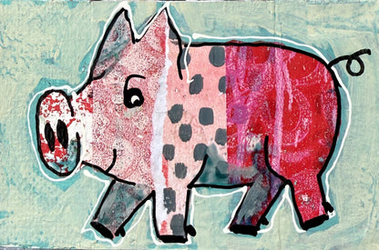 Collage Pig - Charlie