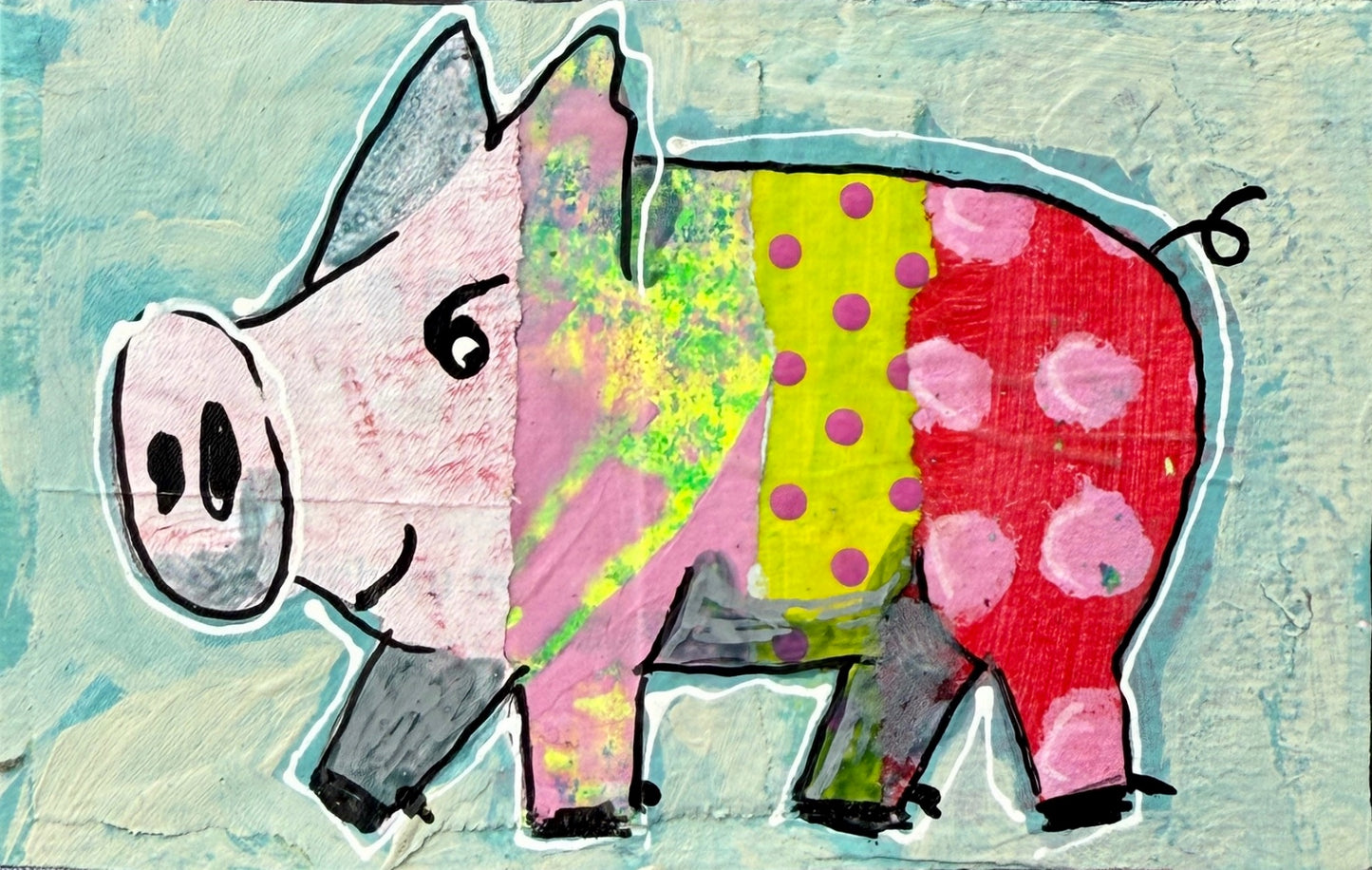 Collage Pig - Rosie