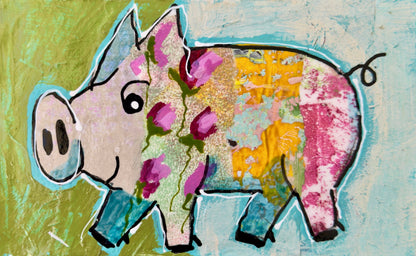 Collage Pig - Belle