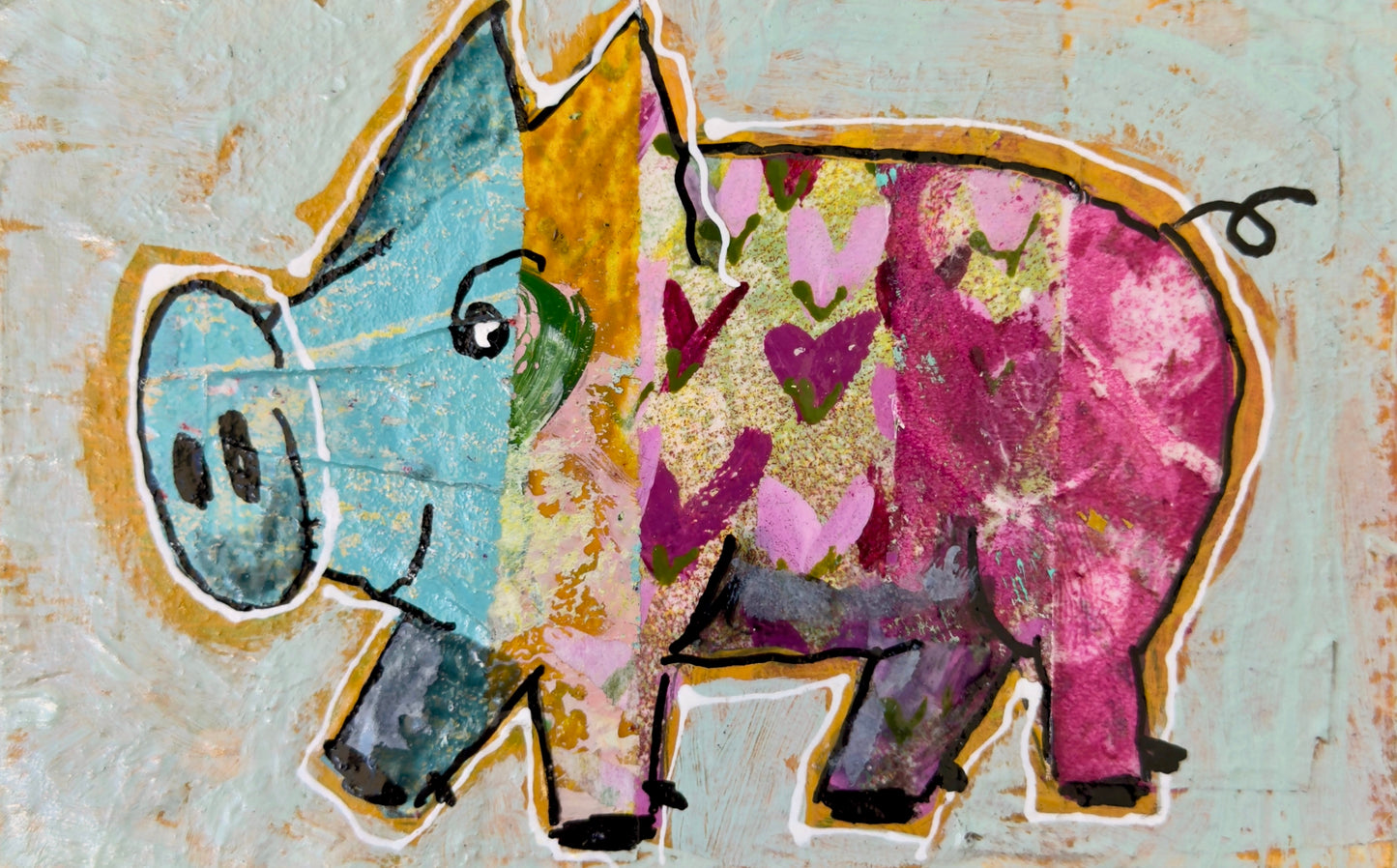 Collage Pig - Mabel