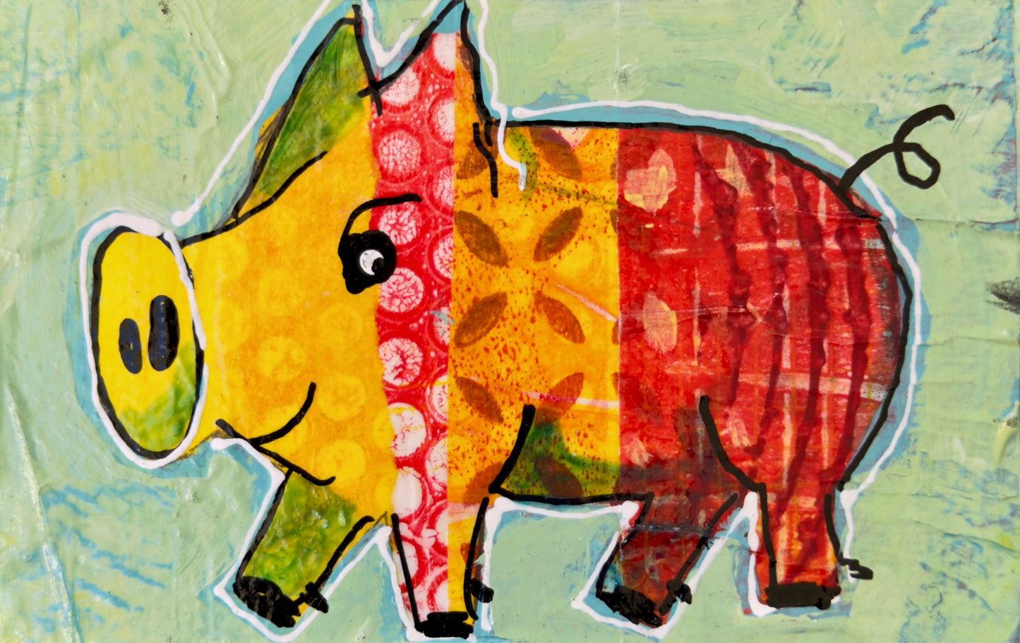 Collage Pig - Marigold
