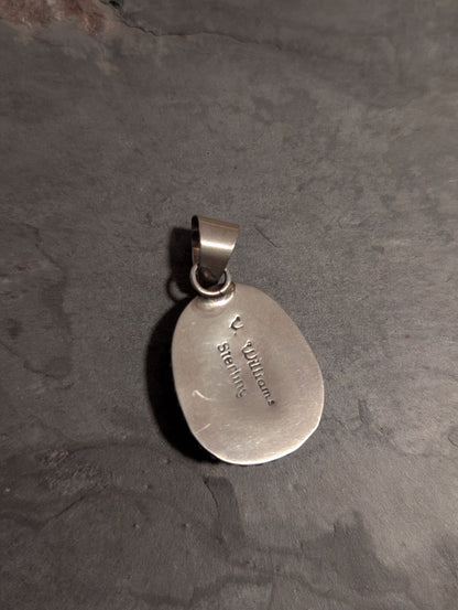 White Buffalo Stone Sterling Silver Pendant