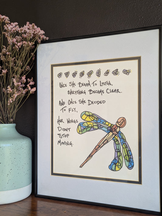 Once She Began to Listen (Framed Print)