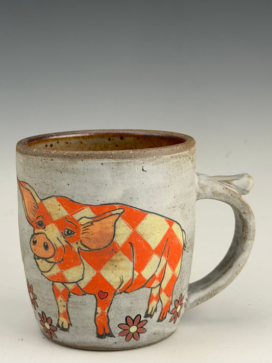 Handmade & Hand-Painted “Harlequin Babes” Mug by Amy Baird