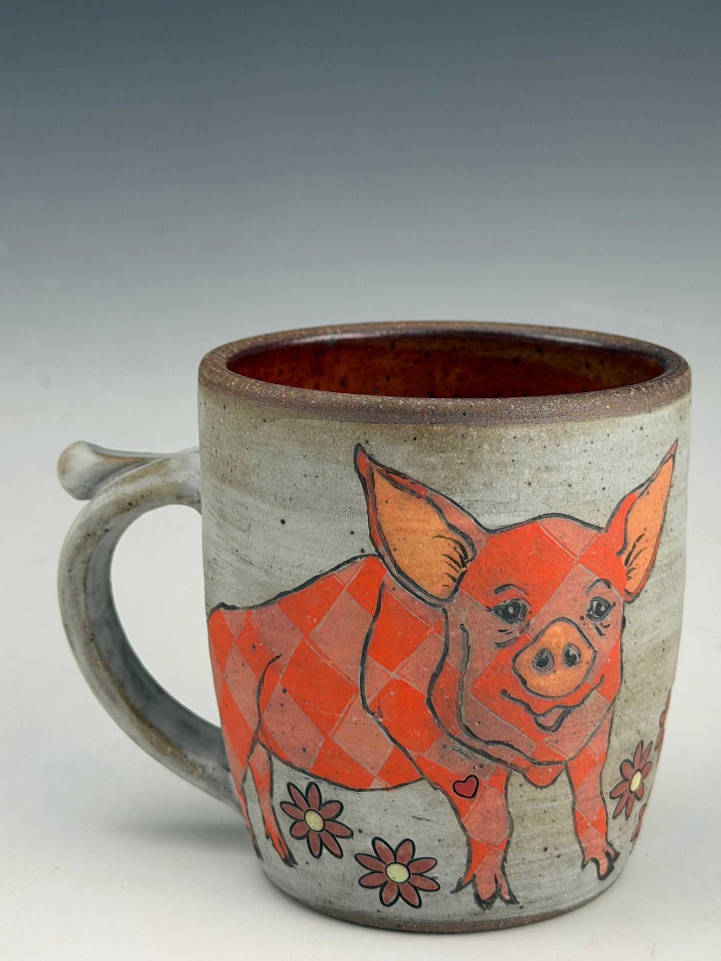 Handmade & Hand-Painted “Harlequin Babes” Mug by Amy Baird