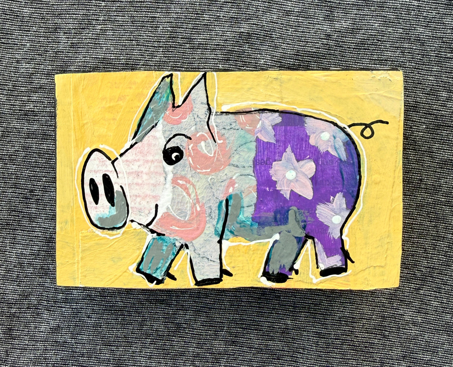 Collage Pig - Indigo