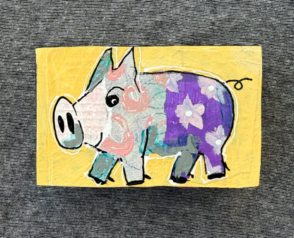 Collage Pig - Indigo