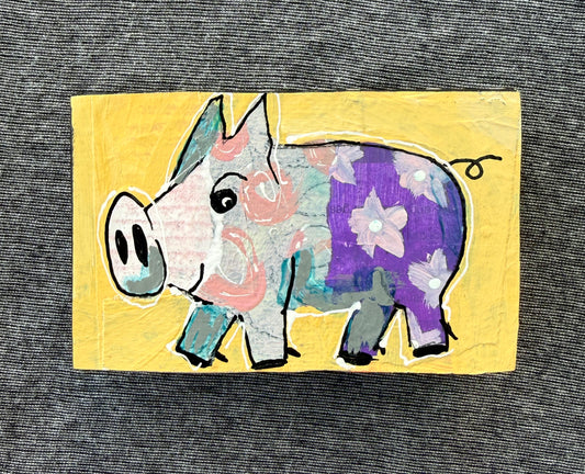 Collage Pig - Indigo
