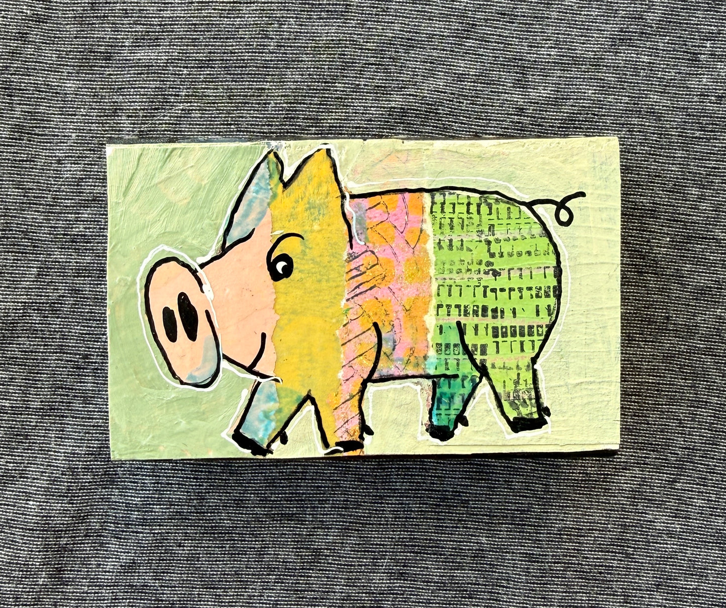 Collage Pig - Walter