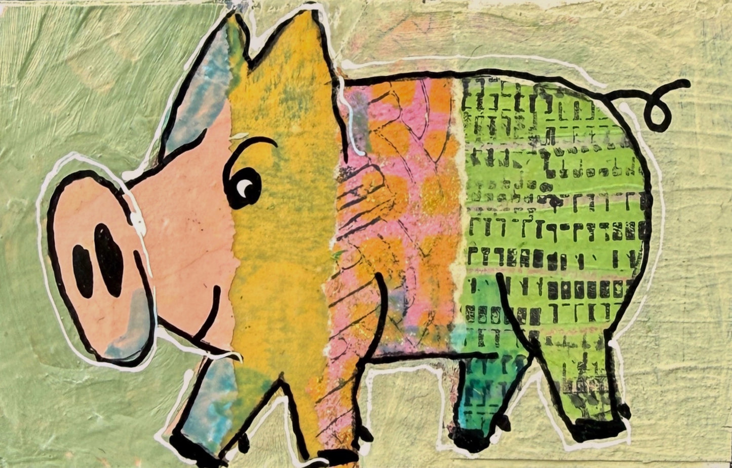 Collage Pig - Walter