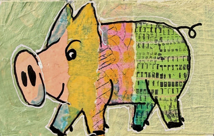 Collage Pig - Walter