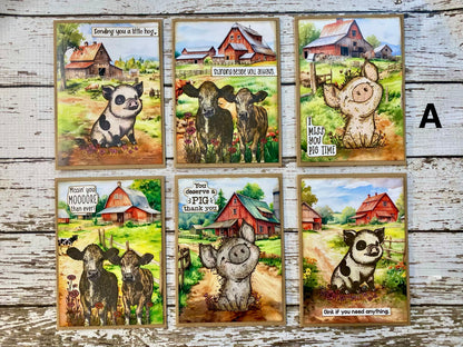 Barn Card Set – A: Boxed Set of 6 Handmade Cards by Tamera Bastiaans