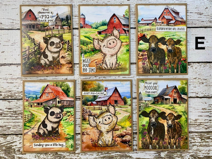 Barn Card Set – E: Boxed Set of 6 Handmade Cards by Tamera Bastiaans