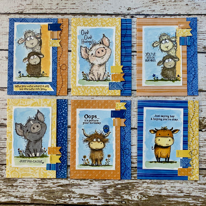 Scenic Farm Card Set: Boxed Set of 6 Handmade Cards by Tamera Bastiaans