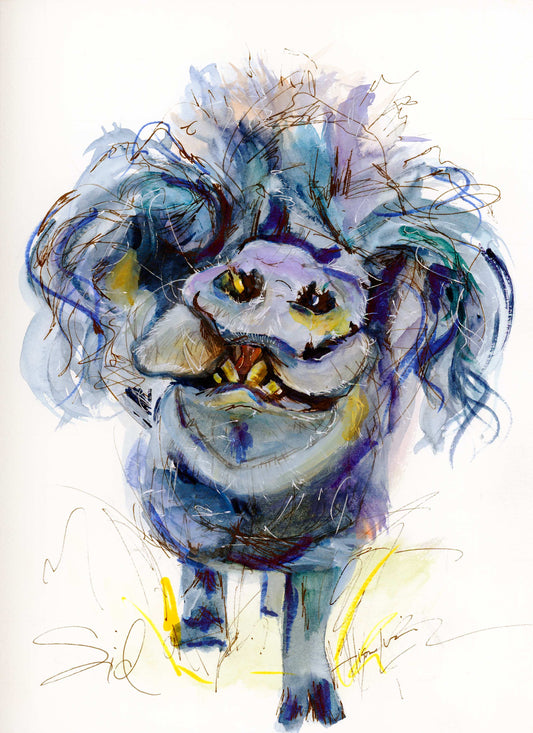 Sid the Swamp Pig — Watercolor Portrait Print by Allison Luci