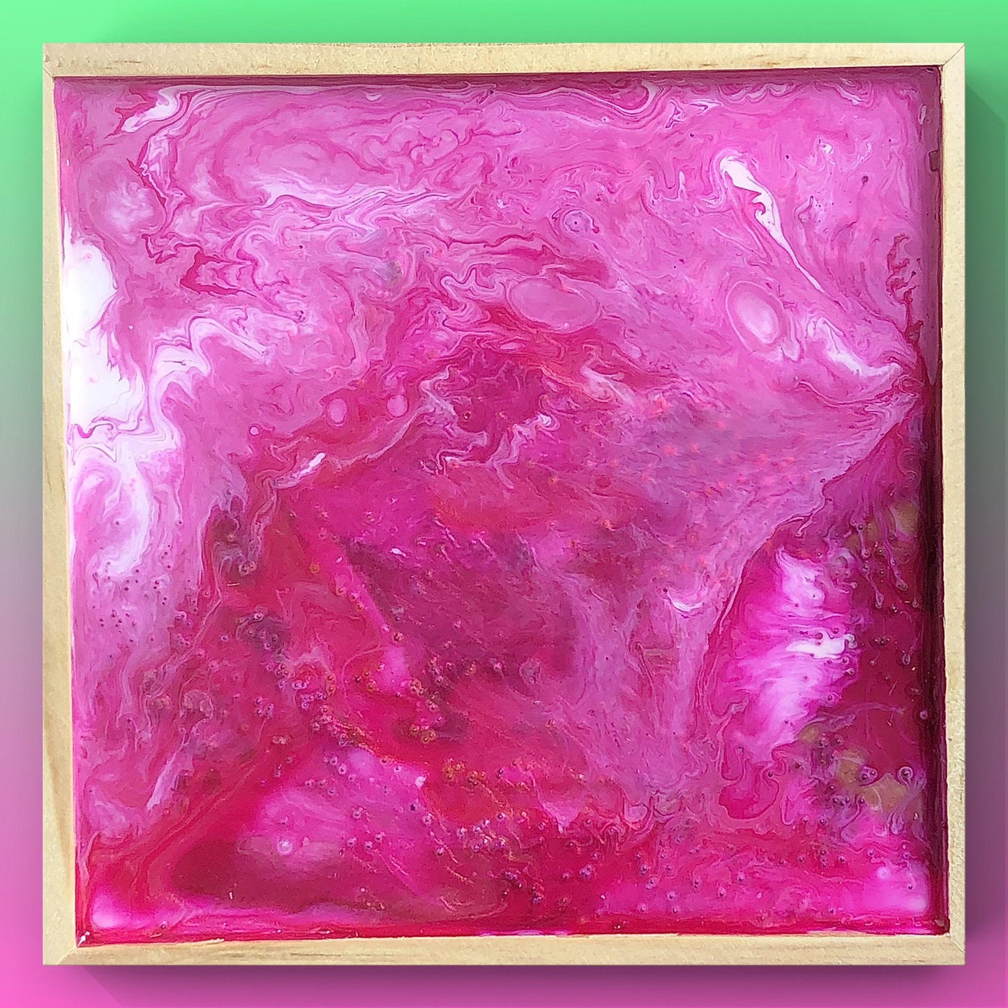 Pink Reign: A Liquid Glass Painting by Christina Hennig
