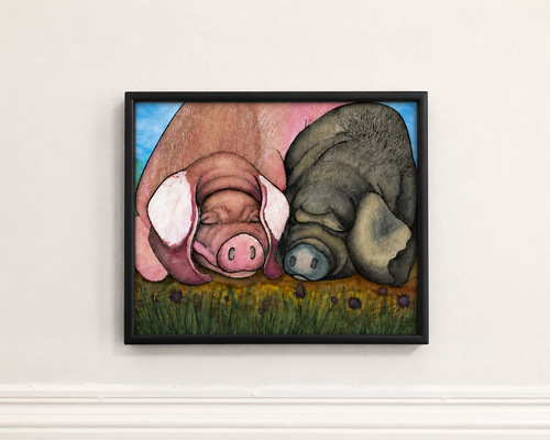 Chicory & Mama Rosy: Framed Layered Paper Artwork