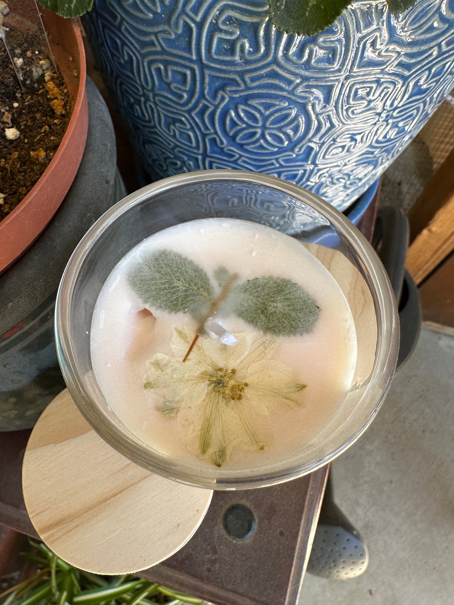 Hand-Poured Maple Scented Candle Featuring Daisy