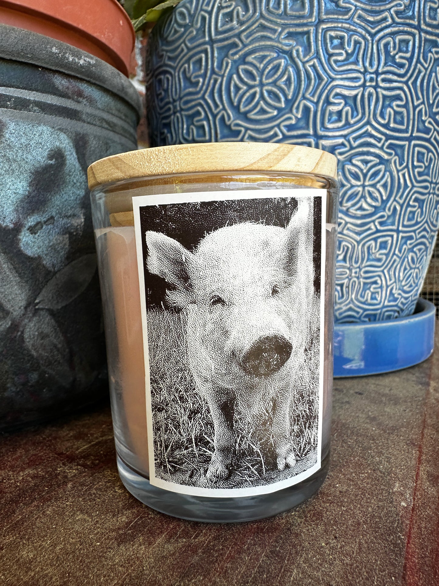 Hand-Poured Maple Scented Candle Featuring Daisy