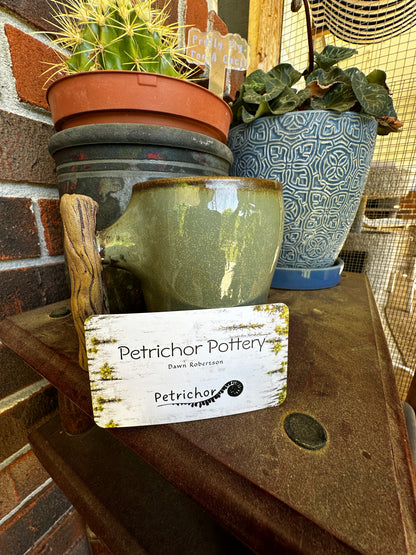 Hand-Thrown Stoneware Mugs with Branch Handles – Set of 2 by Petrichor Pottery