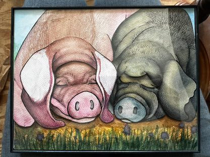 Chicory & Mama Rosy: Framed Layered Paper Artwork