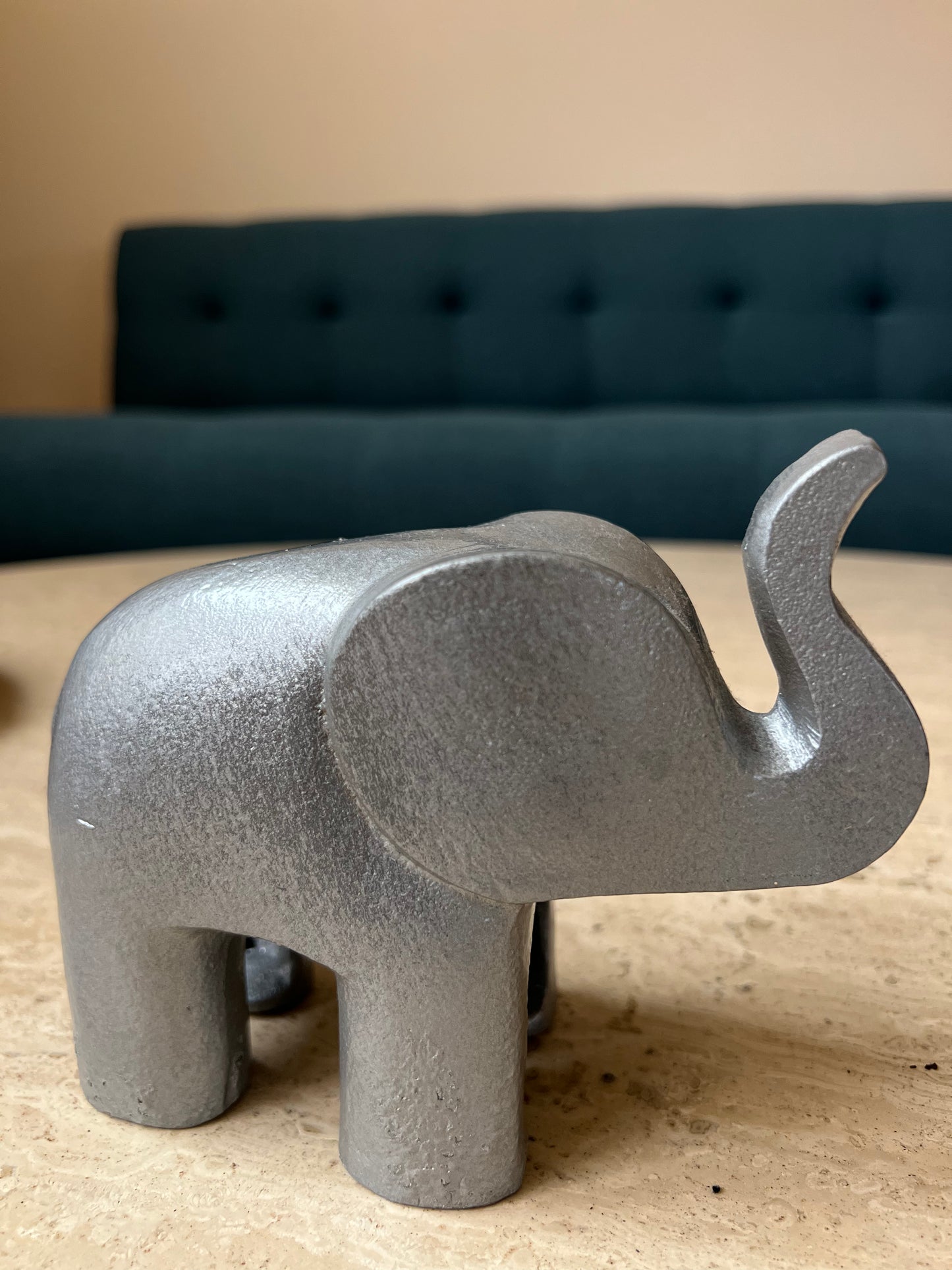 Metal Elephant Sculpture – Trunk-Up