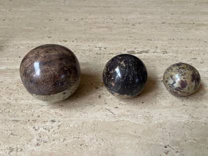 Marble Matryoshka – Hand-Carved Nesting Spheres, Set of 3