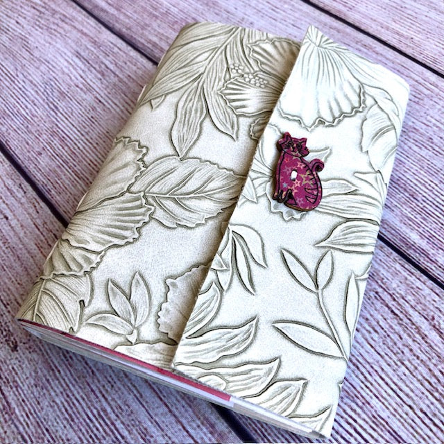 Ivory Buttonhole Wrap-Around Journal