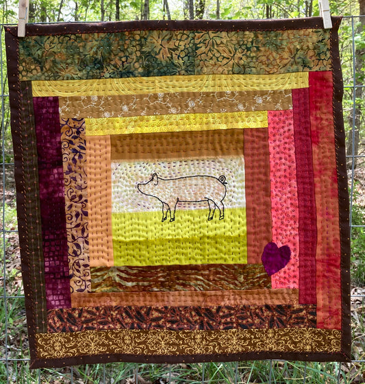 MollyJo Surrounded by Love - Hand-Embroidered Art Quilt