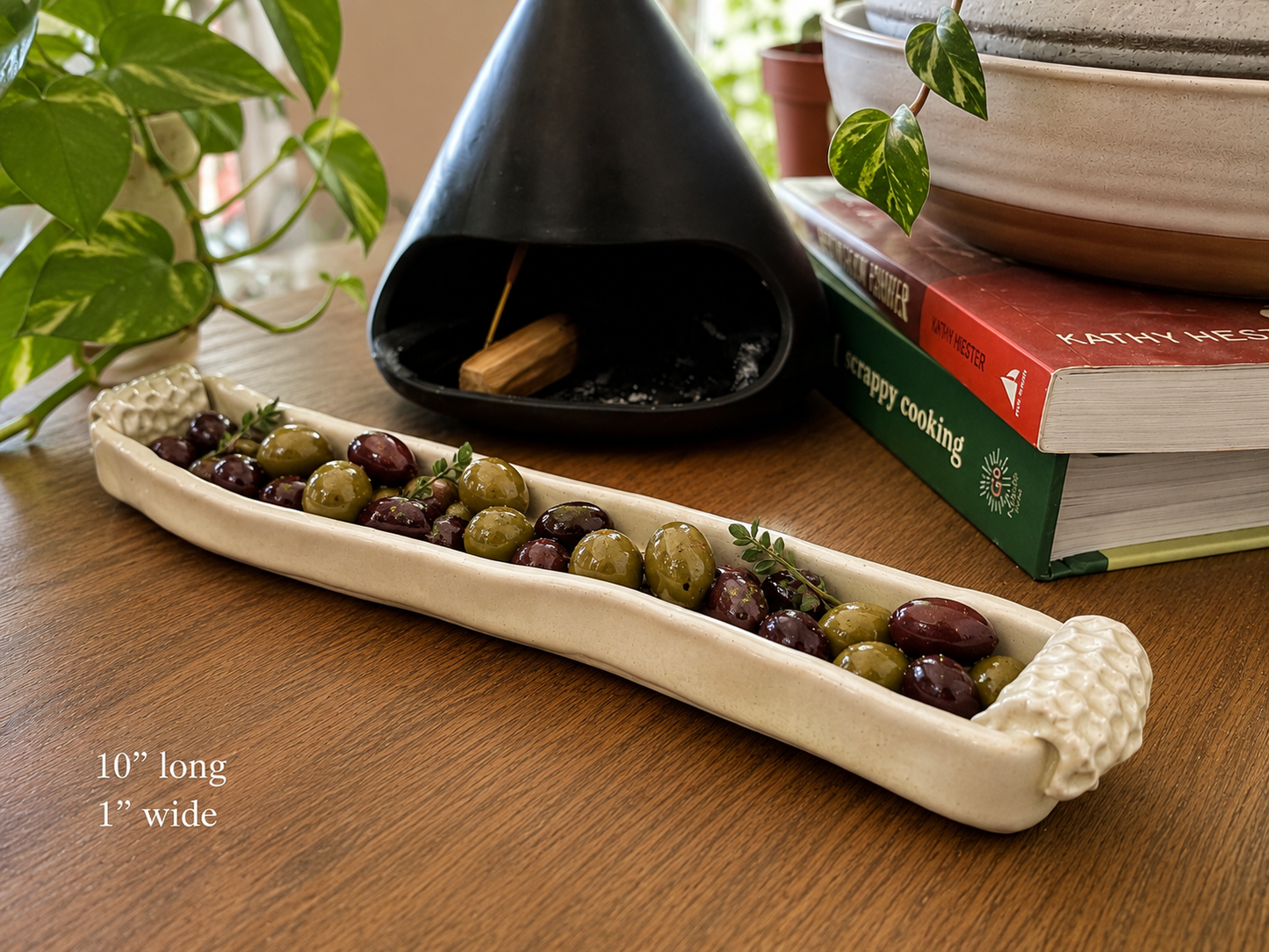 Hand-Built Ceramic Olive Trough