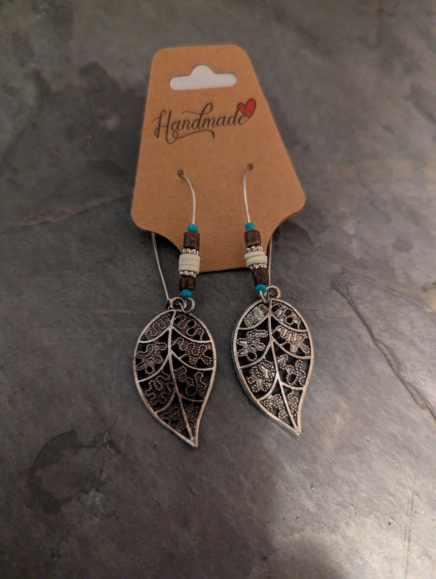 Etched Leaf Dangle Earrings