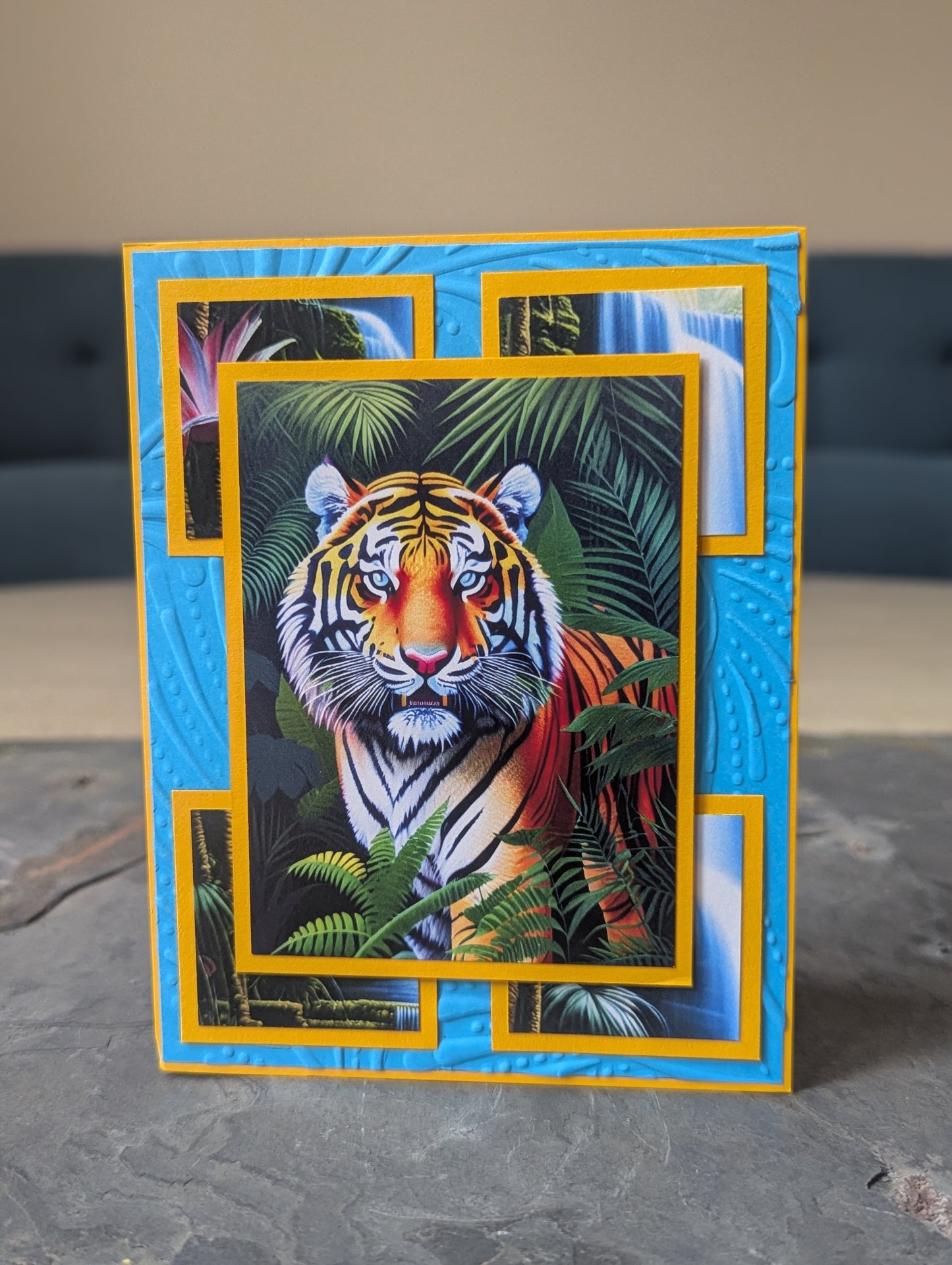 Handmade Wildlife Greeting Cards – Set of 4 (Tiger, Leopard, Elephant, Sloths)