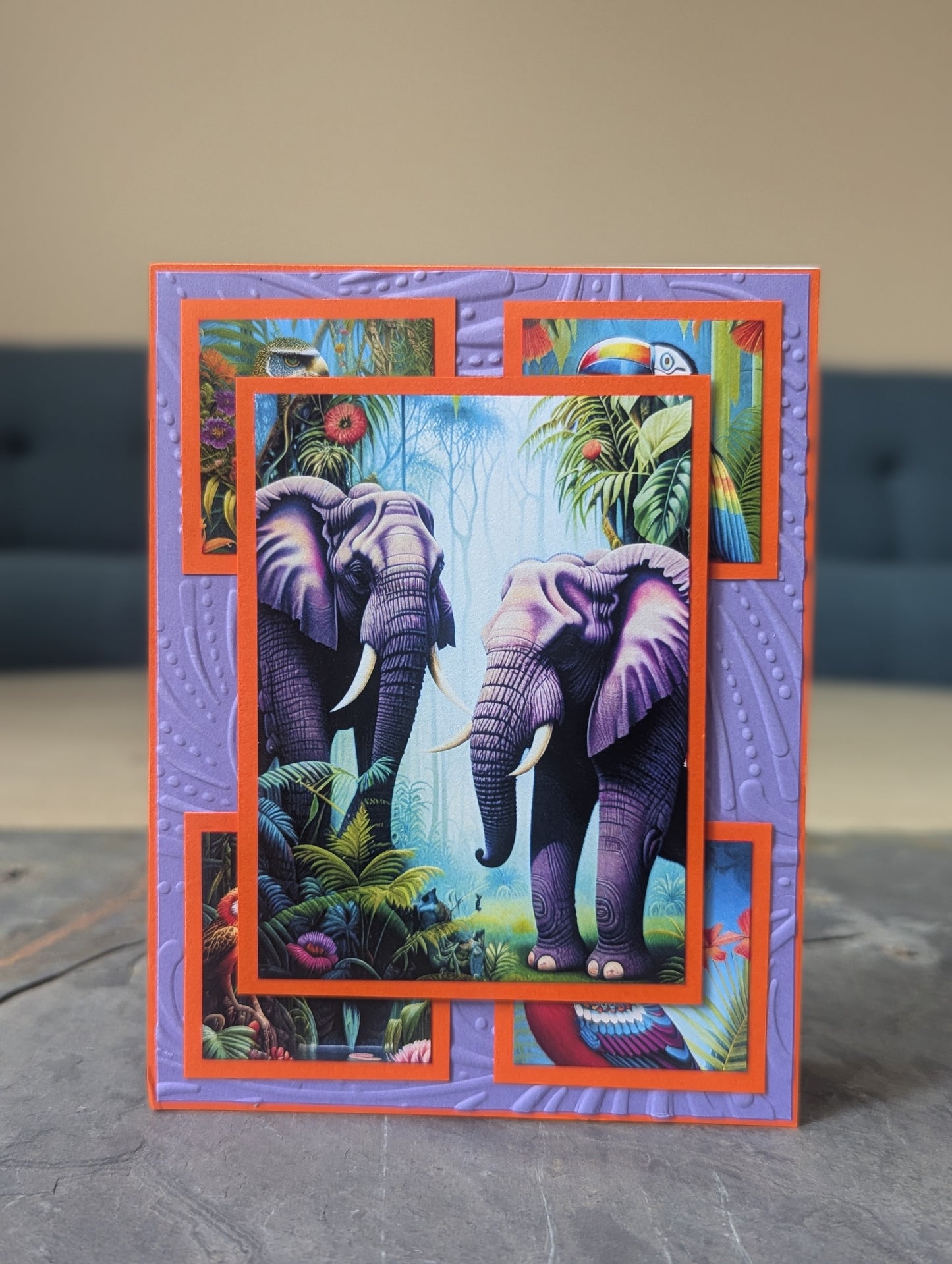 Handmade Wildlife Greeting Cards – Set of 4 (Tiger, Leopard, Elephant, Sloths)