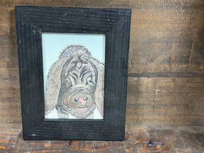 Periwinkle - framed original watercolor by the Vegan Potter
