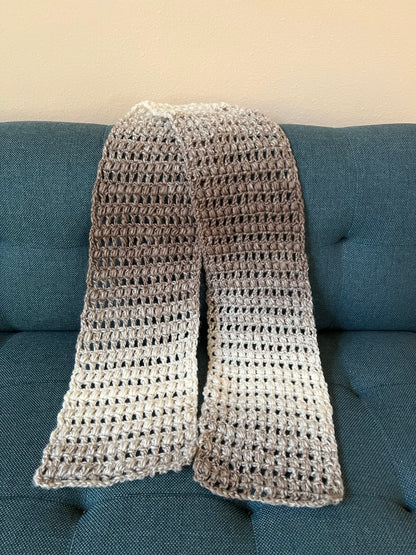 Handmade Earthtone Fade Crochet Scarf by Penny C.