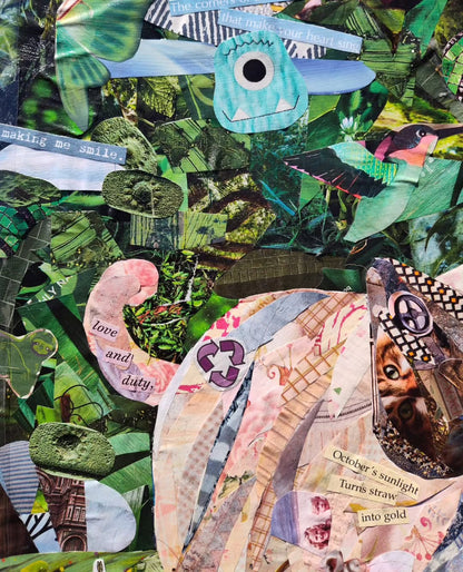 Florence in Bloom - Original Paper Collage on Canvas