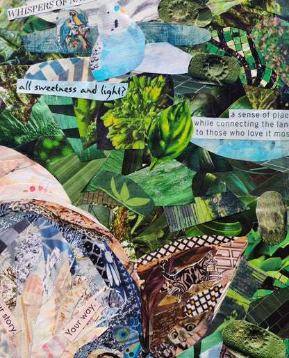 Florence in Bloom - Original Paper Collage on Canvas