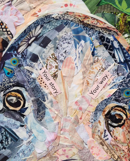 Florence in Bloom - Original Paper Collage on Canvas