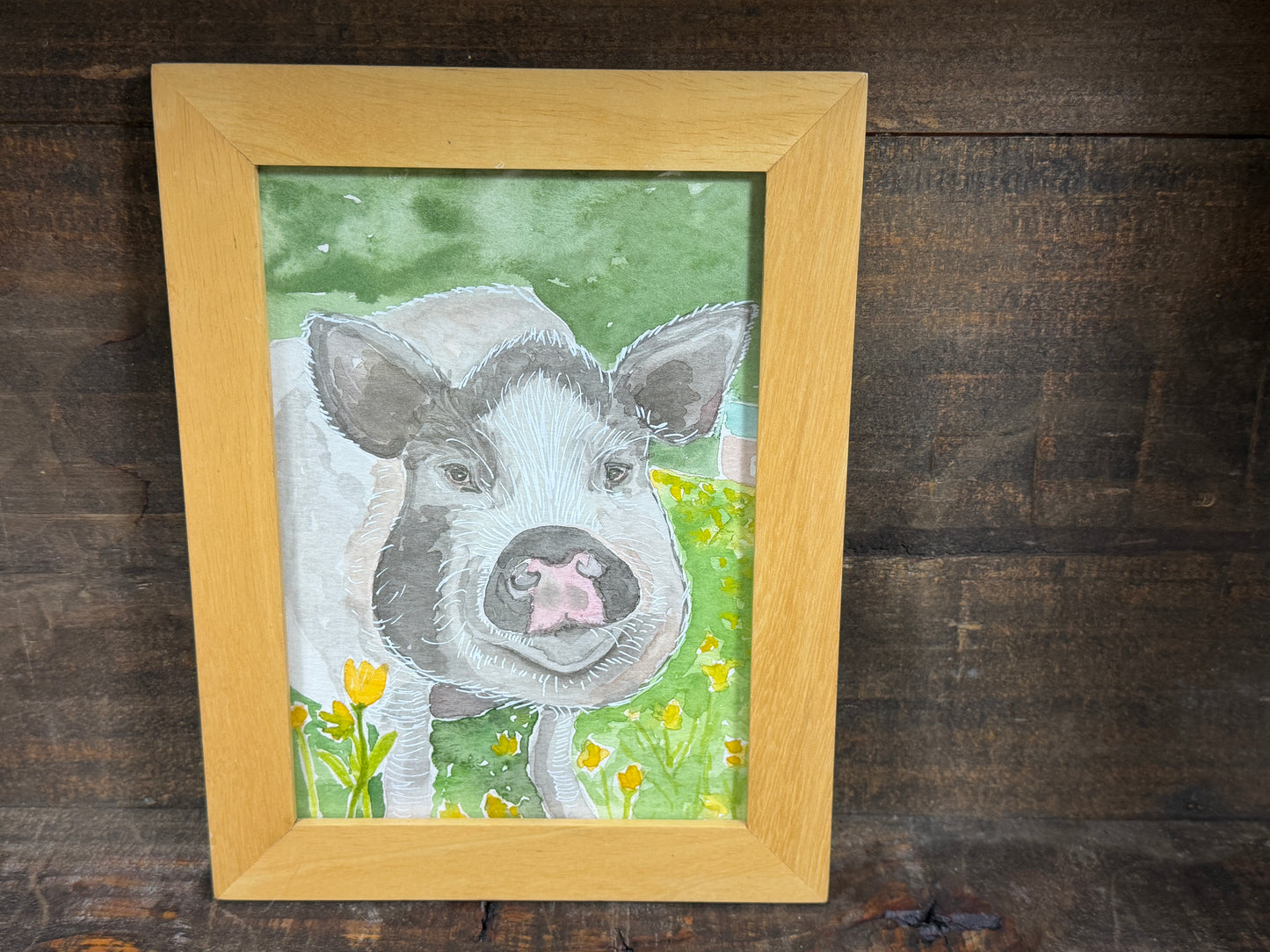 Florence - framed original watercolor by the Vegan Potter